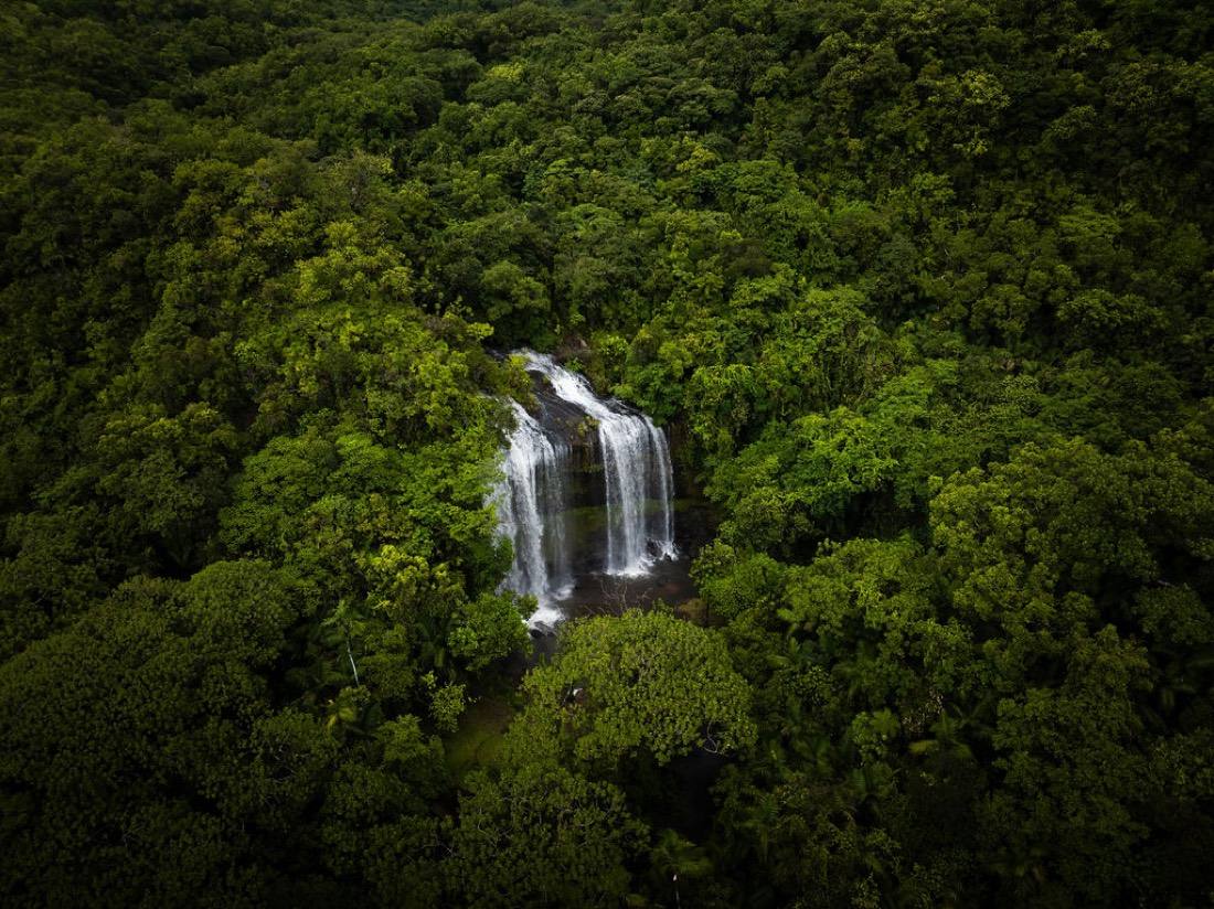 Aerial · Waterfall, photo by Pate Laveti